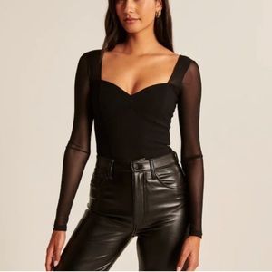 Abercrombie Long-Sleeve Sweetheart Corset Bodysuit